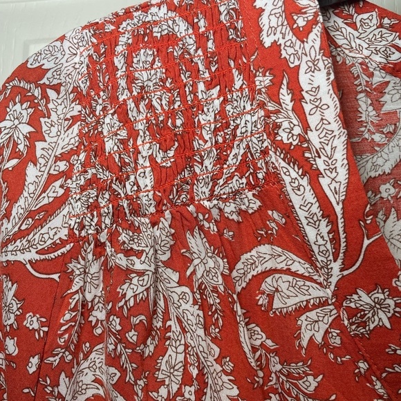 Jones New York orange and white floral print 1X - Picture 3 of 7